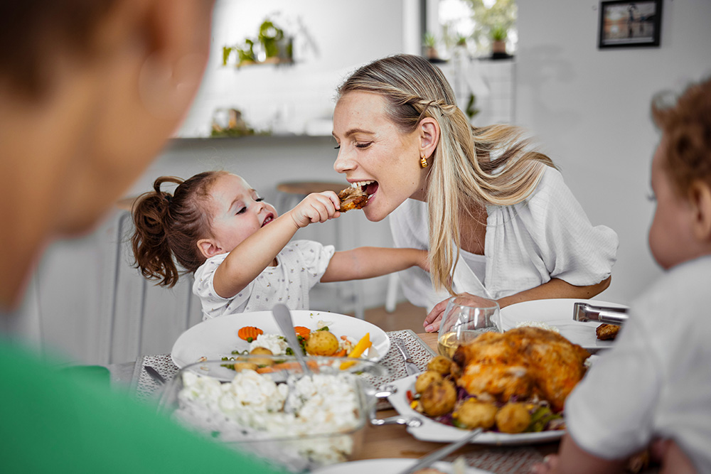Family at the dining table