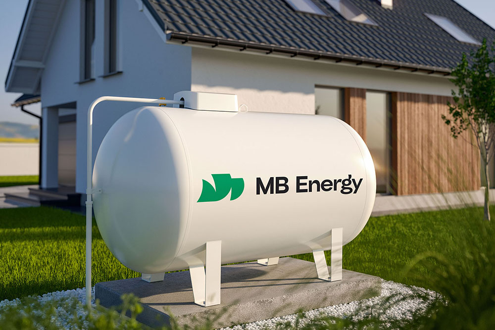 Flüssiggastank am Wohnhaus als Energielösung für Gebäude ohne Gasanschluss 