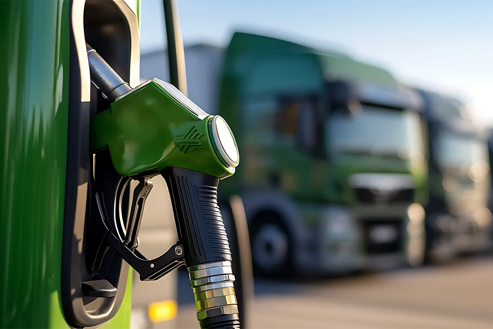 Zapfpistole an Hoftankstelle für die direkte Kraftstoffversorgung auf landwirtschaftlichen Betrieben 