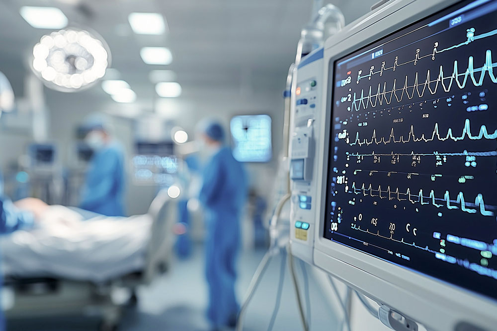 Monitor in the operating theater of a hospital