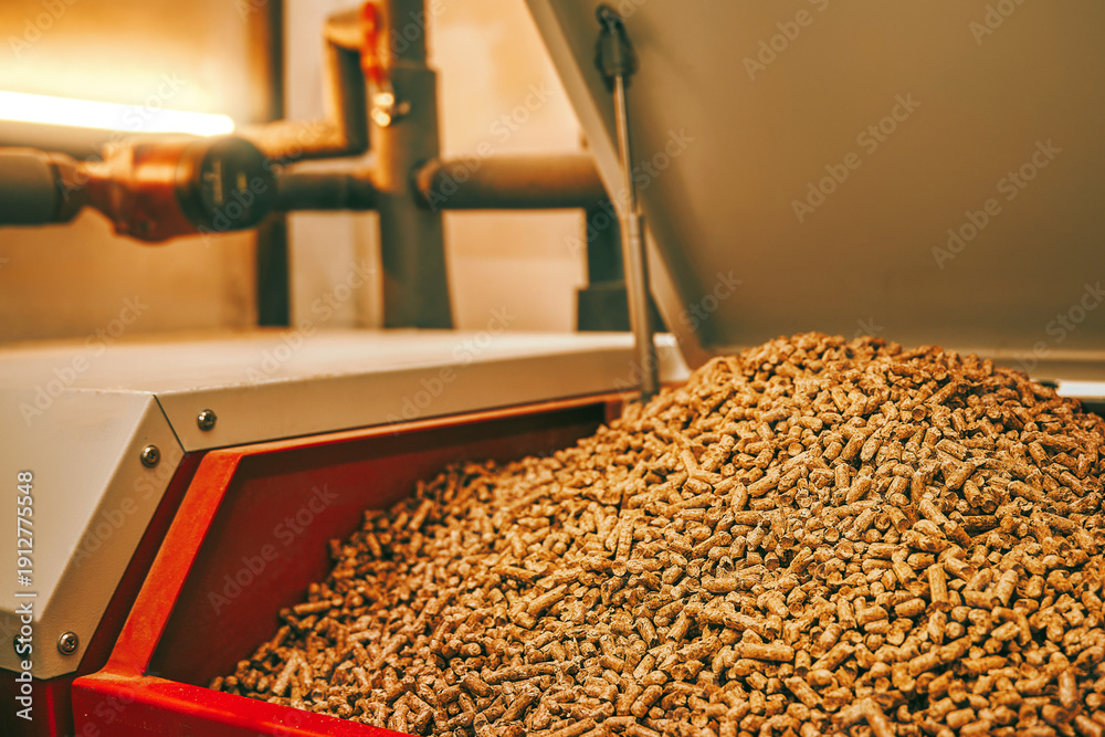 pellets in red container